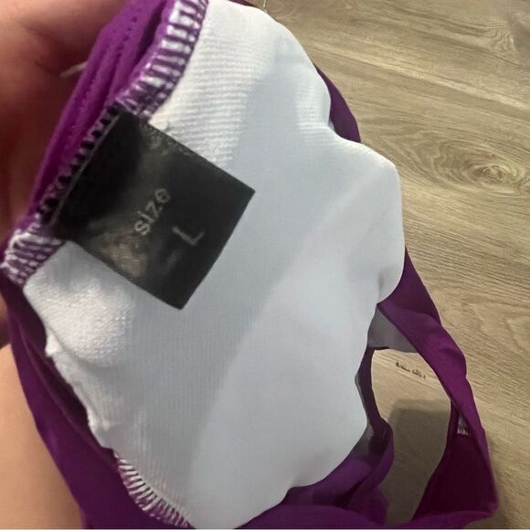 Women's Bright Magenta Purple Asymetrical One Piece Swimsuit - Picture 8 of 9